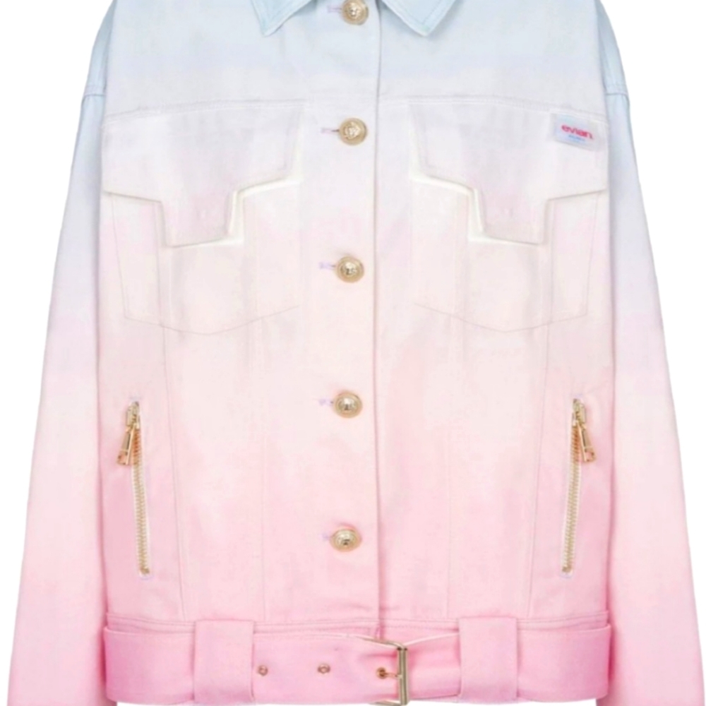 Balmain x Evian Oversized biker jacket